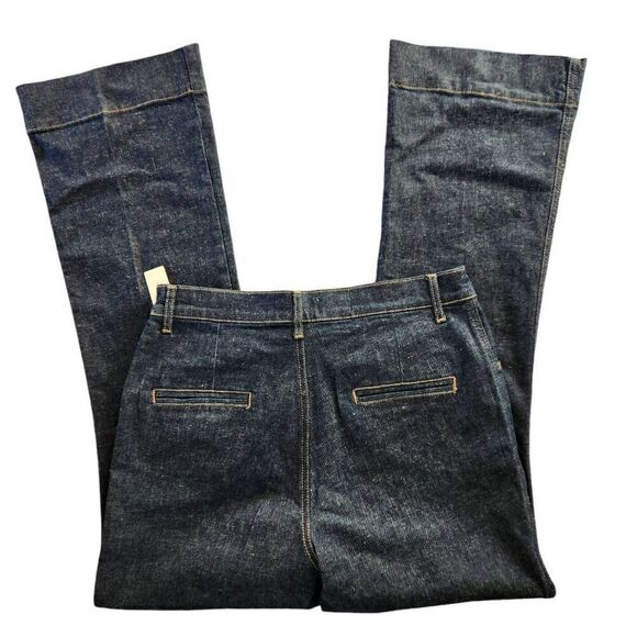 Anthropologie Pilcro Jeans 32 US 12 High Rise Flare Trouser Dark Wash $148 Retai - Picture 3 of 6